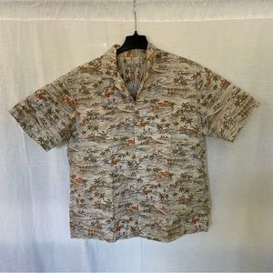 Batik Bay Shirt Men’s XL Multicolor Button Down Blouse Hawaiian Summer Waves